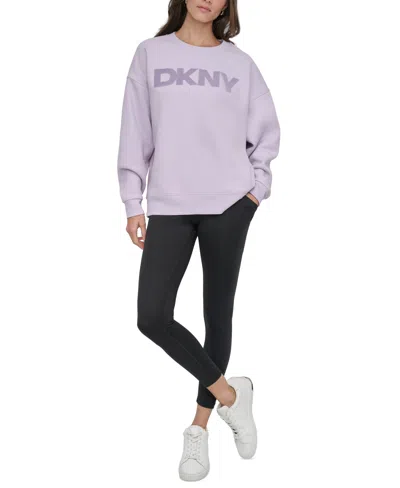 Dkny Sport Women's Velvet-logo Sweatshirt In Orchid