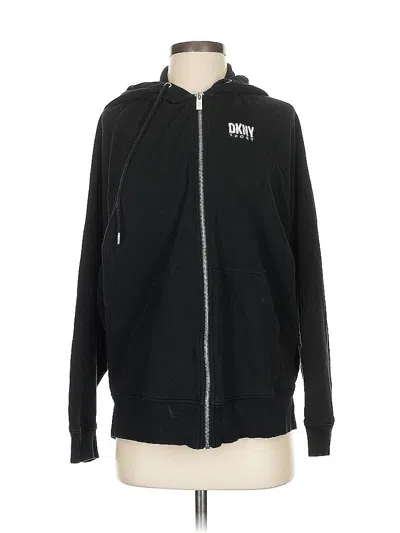 Pre-owned Dkny Sport Zip Up Hoodie In Black