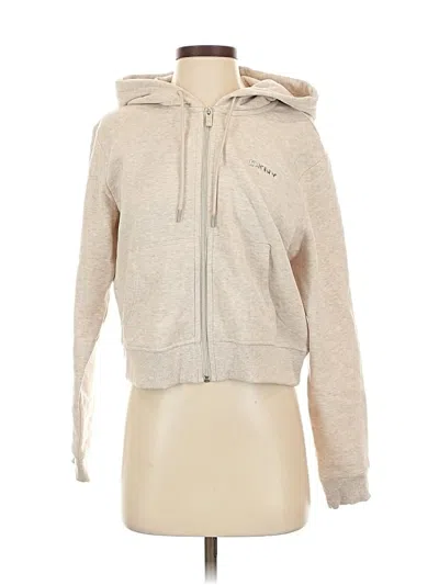 Pre-owned Dkny Sport Zip Up Hoodie In Brown