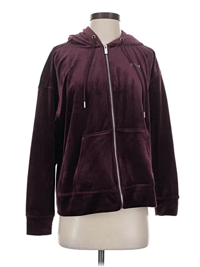 Pre-owned Dkny Sport Zip Up Hoodie In Burgundy