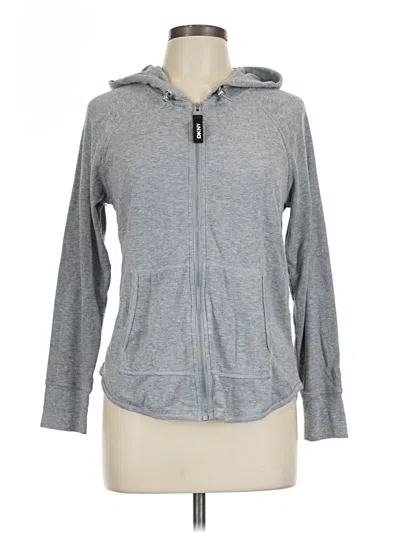 Pre-owned Dkny Sport Zip Up Hoodie In Gray