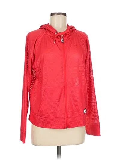 Pre-owned Dkny Sport Zip Up Hoodie In Red