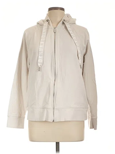 Pre-owned Dkny Sport Zip Up Hoodie In Tan