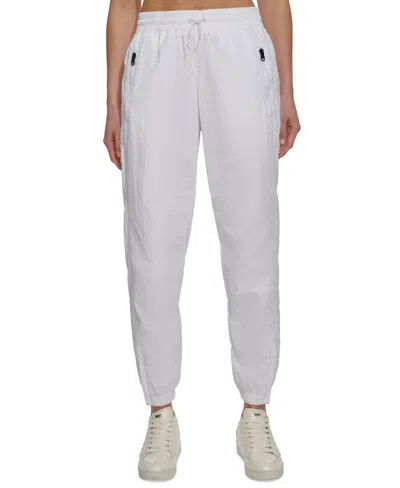 Dkny Sports Women's High-rise Pull-on Joggers Pants In White