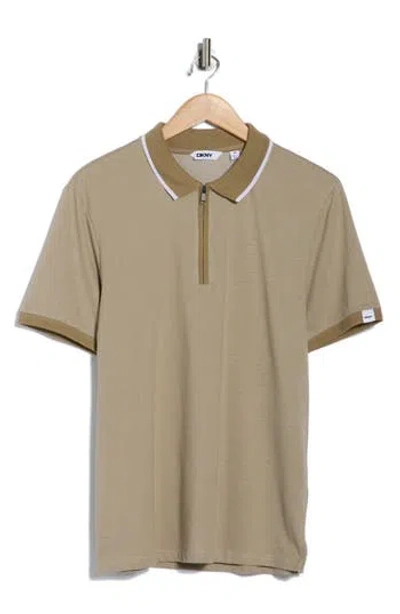 Dkny Sportswear Archer Tipped Polo In Brown