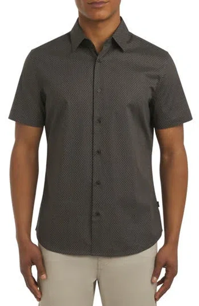 Dkny Sportswear Campbell Short Sleeve Stretch Cotton Button-up Shirt