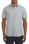 Dkny Sportswear Campbell Short Sleeve Stretch Cotton Button-up Shirt