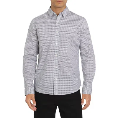 Dkny Sportswear Chancey Stretch Cotton Button-up Shirt In Pattern
