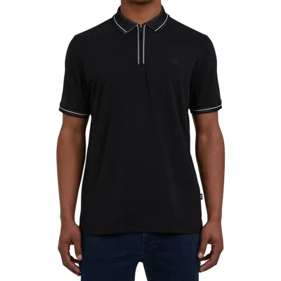 Dkny Sportswear Duke Zip Polo In Black