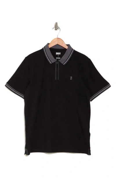 Dkny Sportswear Emery Stretch Cotton Polo In Black