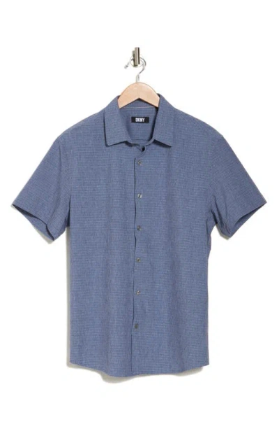 Dkny Sportswear Ezra Short Sleeve Button-up Shirt In Shady Blue