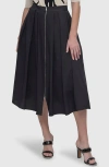 Dkny Sportswear Front Zip Pleat Parachute Midi Skirt In Black