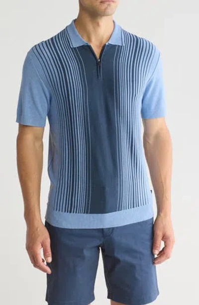 Dkny Sportswear Gabe Zipper Sweater Polo In Shady Blue