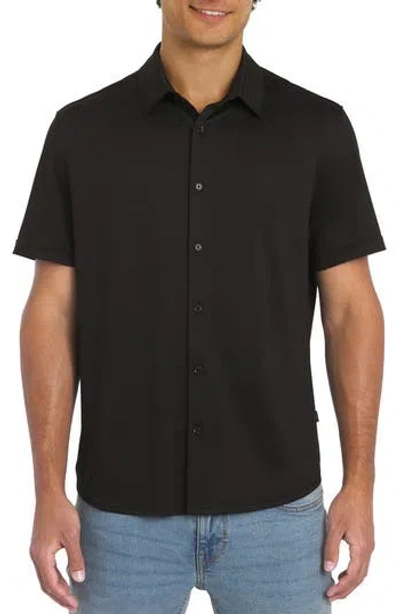 Dkny Sportswear Howard Short Sleeve Button-up Shirt In Black