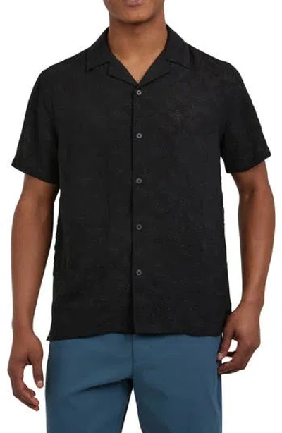 Dkny Sportswear Jacquard Camp Shirt In Black