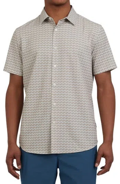 Dkny Sportswear Jameson Short Sleeve Button-up Shirt In Brown