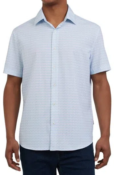 Dkny Sportswear Jameson Short Sleeve Button-up Shirt In Blue