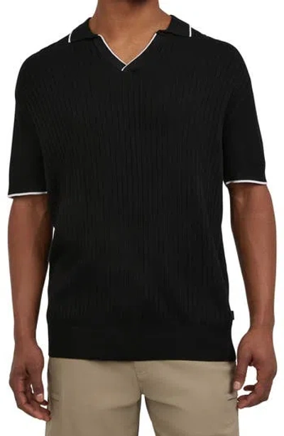 Dkny Sportswear Johnny Collar Sweater Polo In Black
