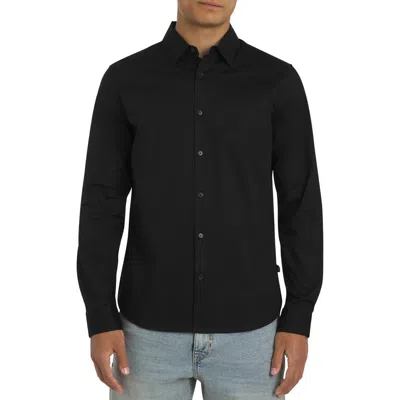 Dkny Sportswear Johnson Stretch Cotton Button-up Shirt In Black