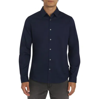 Dkny Sportswear Johnson Stretch Cotton Button-up Shirt In Black