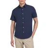 Dkny Sportswear Lenox Short Sleeve Button-up Shirt In Blue