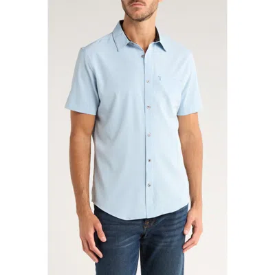 Dkny Sportswear Lenox Short Sleeve Button-up Shirt In Blue