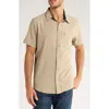 Dkny Sportswear Lenox Short Sleeve Button-up Shirt In Brown