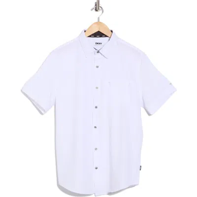 Dkny Sportswear Lenox Short Sleeve Button-up Shirt In White