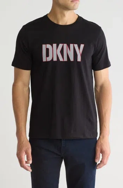 Dkny Sportswear Mesh Stencil Graphic T-shirt In Black