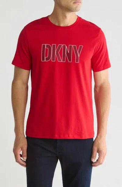 Dkny Sportswear Mesh Stencil Graphic T-shirt In Red