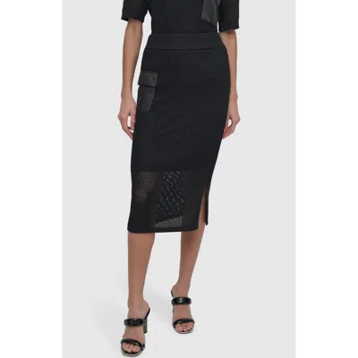 Dkny Sportswear Midi Sweater Skirt In Black