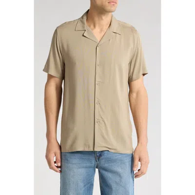 Dkny Sportswear Mitch Camp Shirt In Cafe
