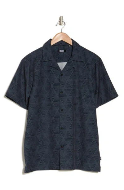 Dkny Sportswear Roscoe Short Sleeve Button-up Camp Shirt In Graphite