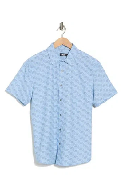 Dkny Sportswear Simon Short Sleeve Button-up Shirt In Skyfall