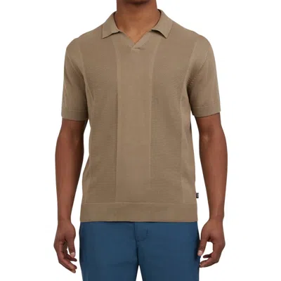 Dkny Sportswear Social Cotton Polo Sweater In Cafe