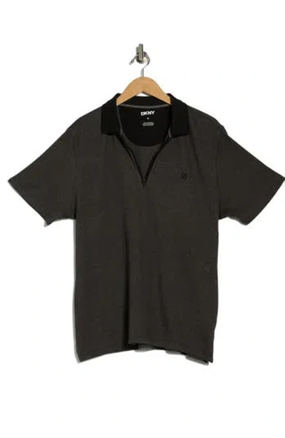 Dkny Sportswear Sumit Half Zip Knit Polo In Gray