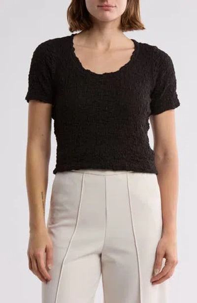 Dkny Sportswear Textured Knit T-shirt In Black