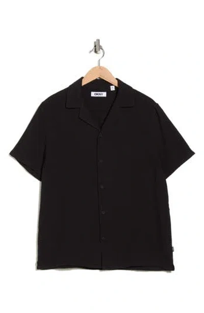 Dkny Sportswear Tribeca Cotton Camp Shirt In Black