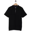 Dkny Sportswear Zach Stretch Cotton Quarter Zip Polo In Black