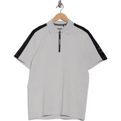 Dkny Sportswear Zach Stretch Cotton Quarter Zip Polo In Multi