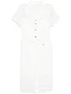 Dkny Grid-pattern Midi Dress In White