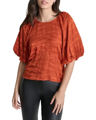 Dkny Bubble Sleeve Top In Multi