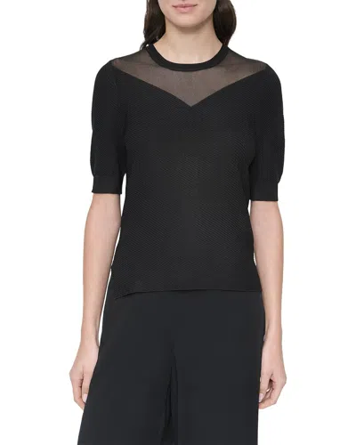 Dkny Sweater Top In Black