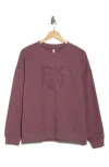 Dkny Stacked Flocked Logo Sweatshirt In Deep Mauve