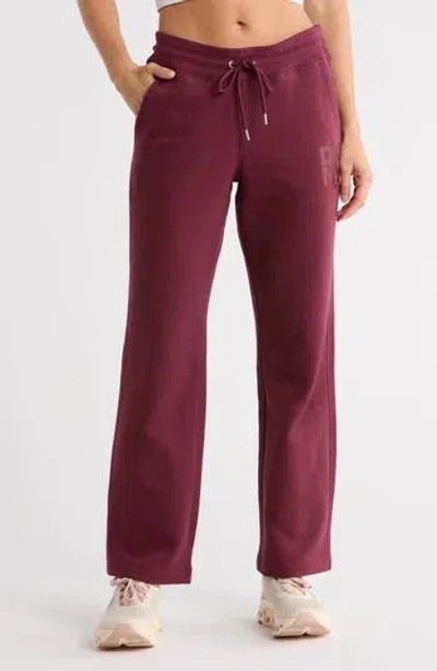 Dkny Stacked Logo Bootcut Sweatpants In Burgundy