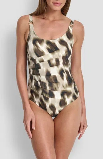Dkny Starburst One-piece Swimsuit In Neutral