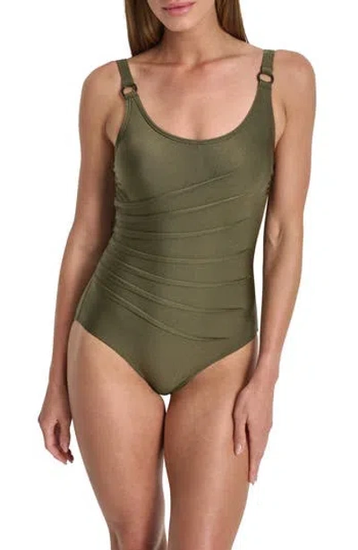Dkny Starburst One-piece Swimsuit In Green