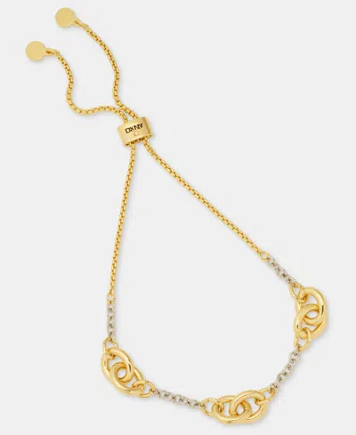 Dkny Stationed Link Slider Bracelet In Gold