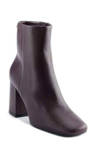 Dkny Steph Square Toe Bootie In Burgundy