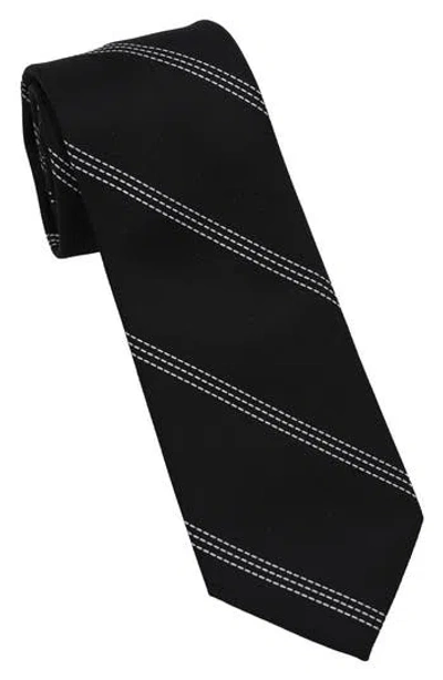 Dkny Stitch Stripe Tie In Black